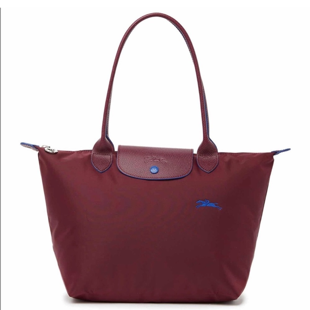 Longchamp Le Pliage Original M Tote + Tote Savvy Organizer (Burgundy/Blue)